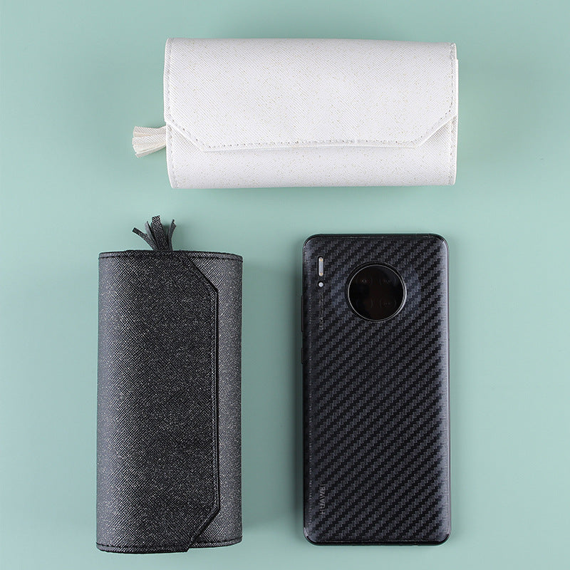 Leather Roll Up Jewelry Travel Organizer