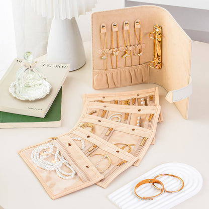 PU and Velvet Jewelry Organizer Bag Portable