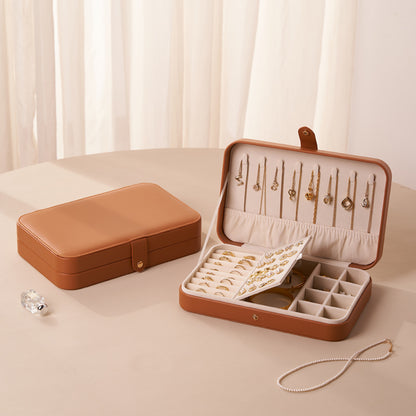Elegant Leather Jewelry Box for Necklace Ring Earring
