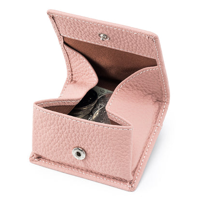 Genuine Leather Mini Wallet with Snap Coin Purse