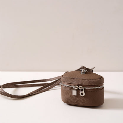 Genuine Leather Sweet Potato Crossbody Mini Coin Purse
