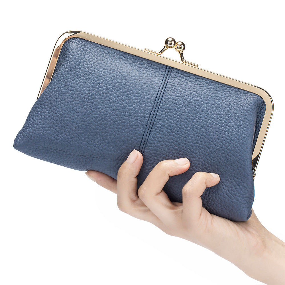 Genuine Leather Clutch Wallet Long Simple Fashion