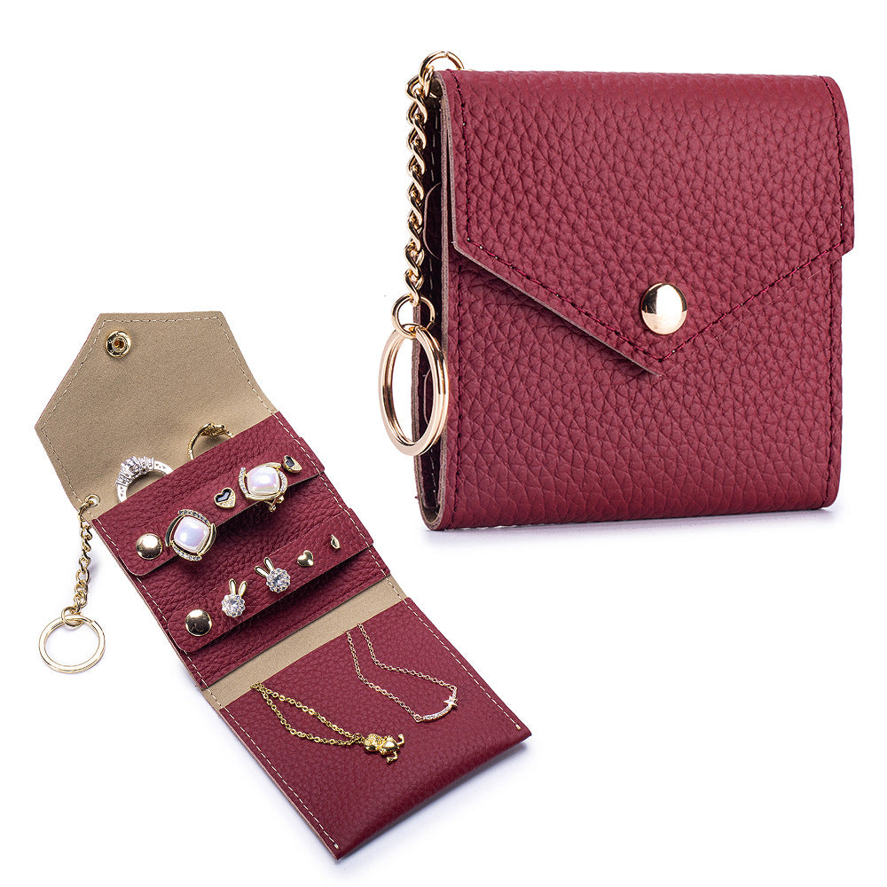 Luxury Genuine Leather Multi Function Jewelry Pouch