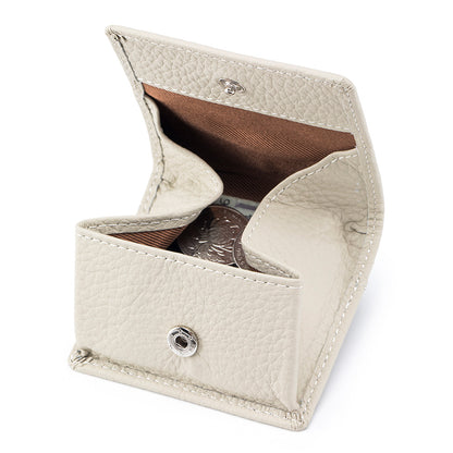 Genuine Leather Mini Wallet with Snap Coin Purse