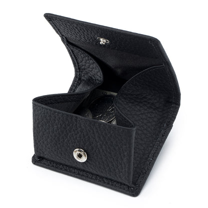Genuine Leather Mini Wallet with Snap Coin Purse