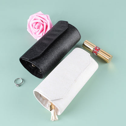Leather Roll Up Jewelry Travel Organizer