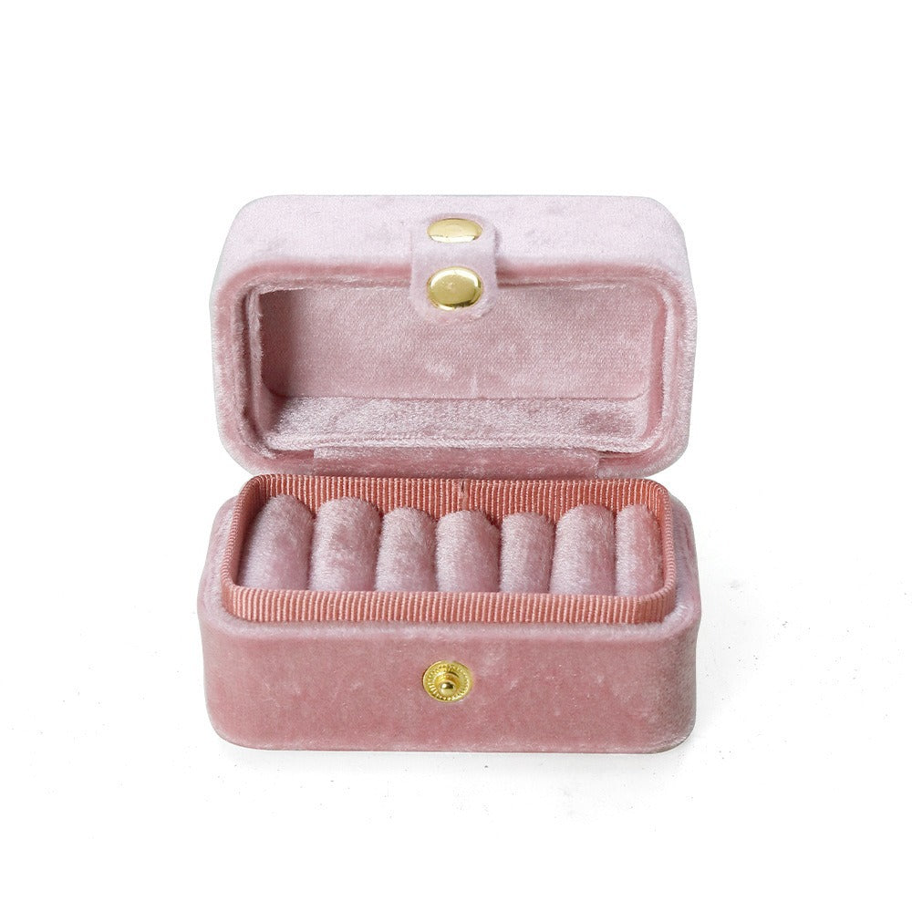 Multi Slot Velvet Ring Earring Jewelry Box Multiple Colors