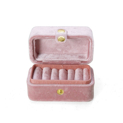 Multi Slot Velvet Ring Earring Jewelry Box Multiple Colors