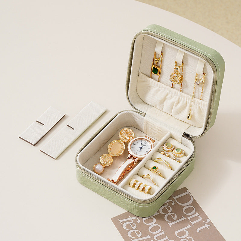 Macaron Color Portable Simple Travel Jewelry Box
