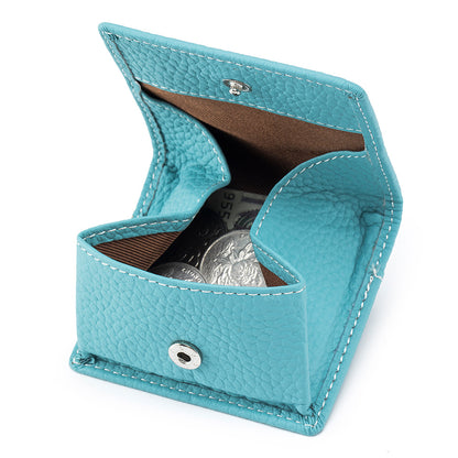 Genuine Leather Mini Wallet with Snap Coin Purse