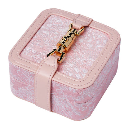 Vintage Portable Jewelry Box For Earrings Rings Multiple Colors