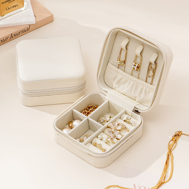 Macaron Color Portable Simple Travel Jewelry Box