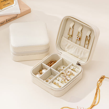 Macaron Color Portable Simple Travel Jewelry Box