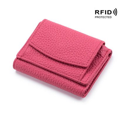 Genuine Leather RFID Mini Wallet Women Coin Purse