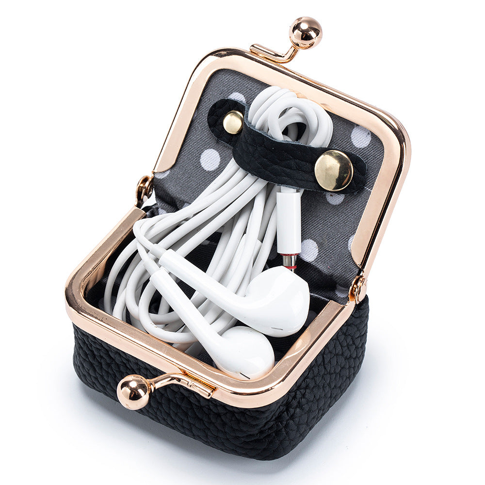 Genuine Leather Mini Frame Coin Jewelry Purse