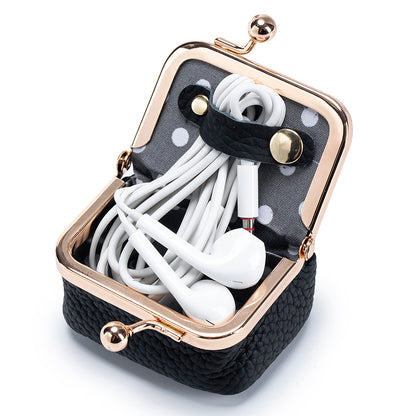 Genuine Leather Mini Frame Coin Jewelry Purse