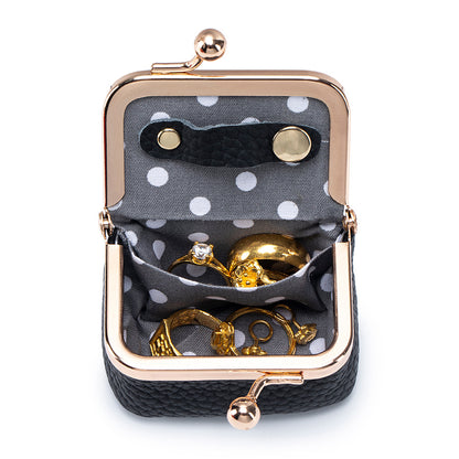 Genuine Leather Mini Frame Coin Jewelry Purse