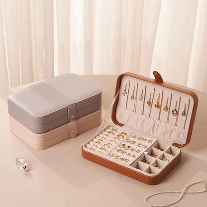 Elegant Leather Jewelry Box for Necklace Ring Earring