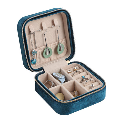 Soft Velvet Jewelry Storage Box Portable Multiple Colors