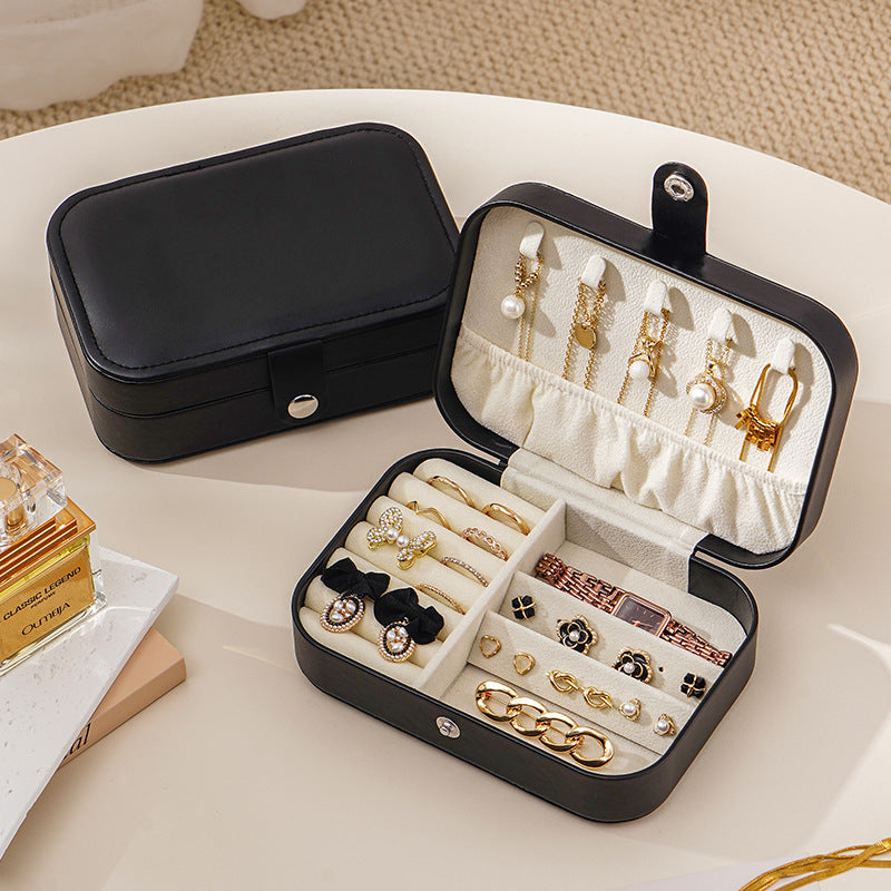 Travel Portable Simple PU Leather Jewelry Box