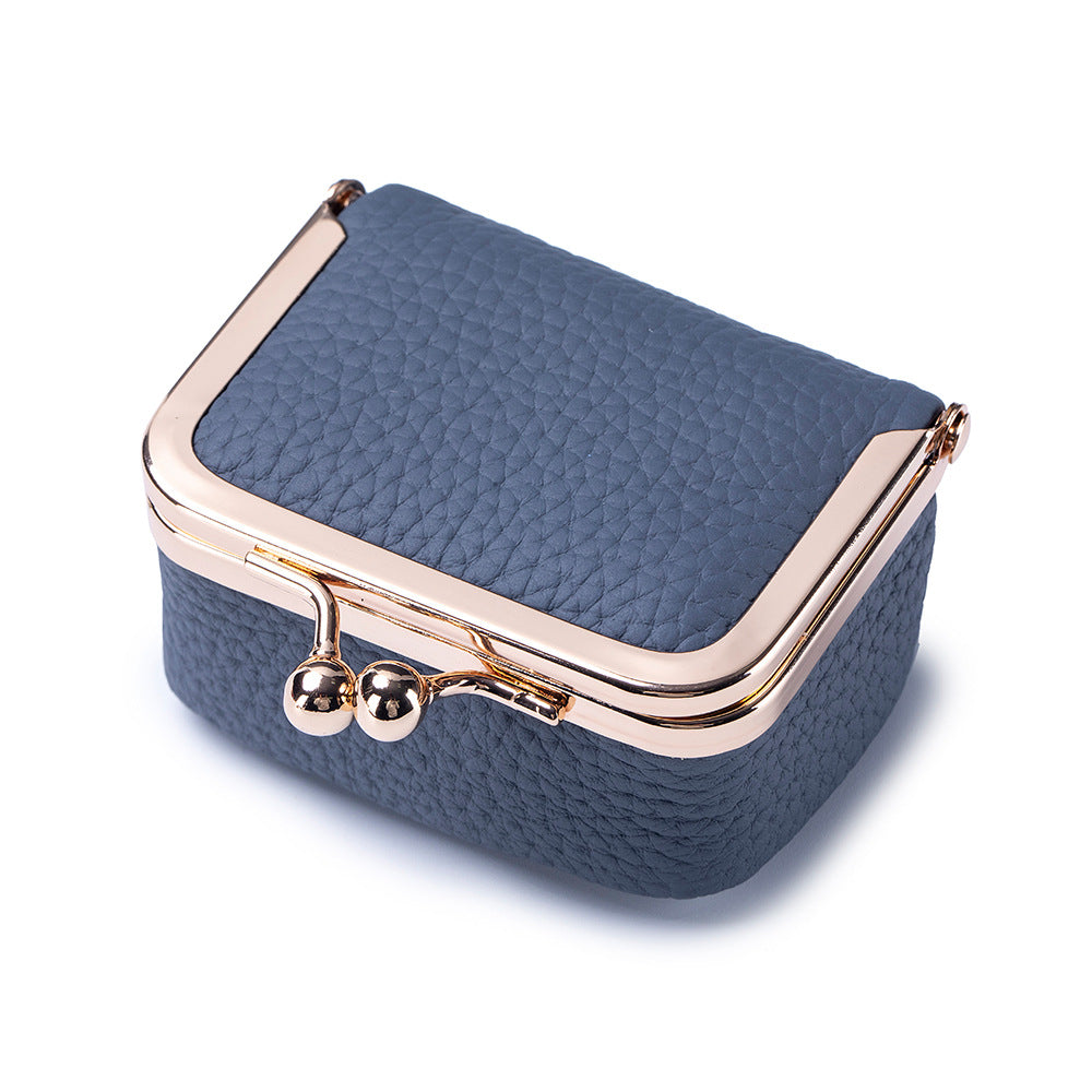 Genuine Leather Mini Frame Coin Jewelry Purse