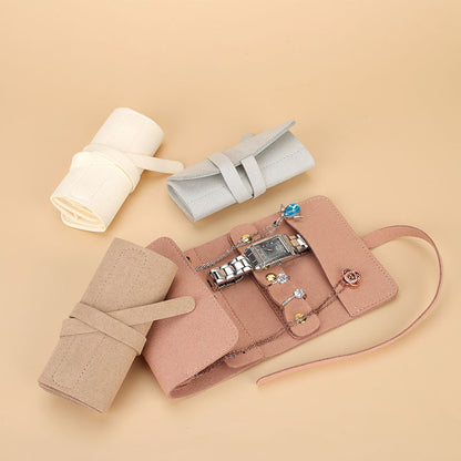 Travel Roll Up Jewelry Organizer Pouch Multiple Colors