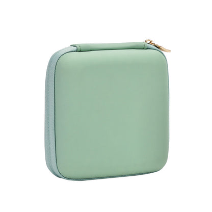 Simple Travel Jewelry Box Beige Green