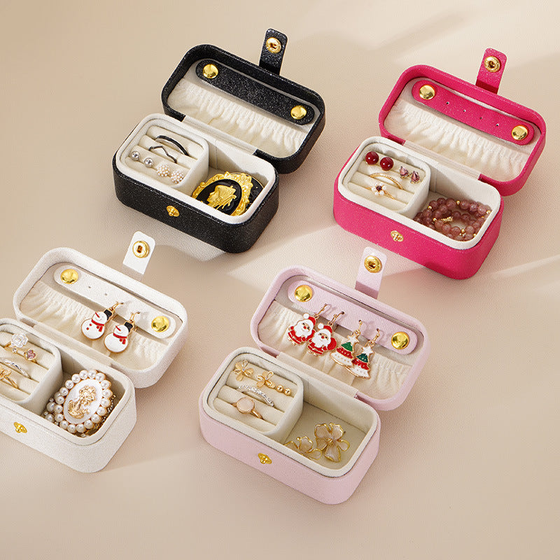 Simple Travel Jewelry Box for Rings Earrings Lipstick