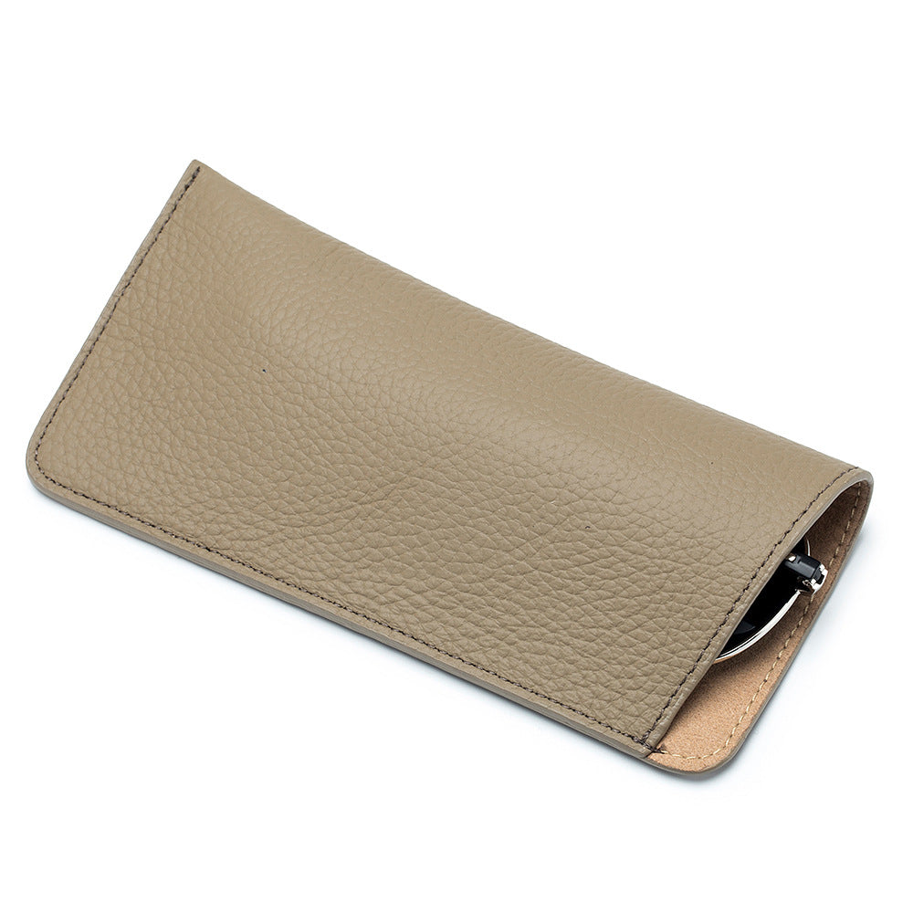 Genuine Leather Soft Shell Portable Eyeglasses Case