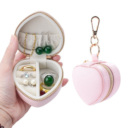 Hanging Keychain Jewelry Box Portable Heart Shape