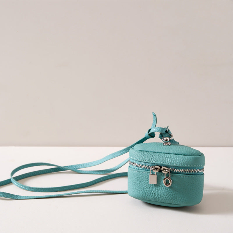 Genuine Leather Sweet Potato Crossbody Mini Coin Purse