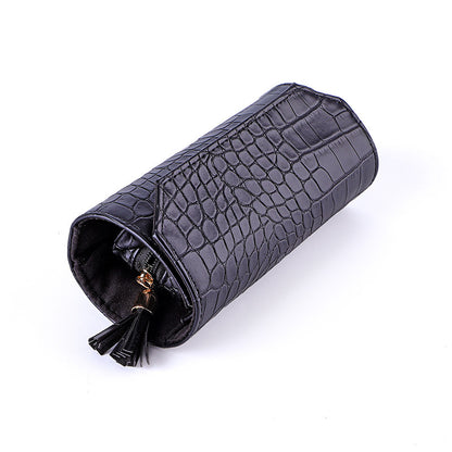 Roll Up Travel Jewelry Organizer Leather Multiple Colors