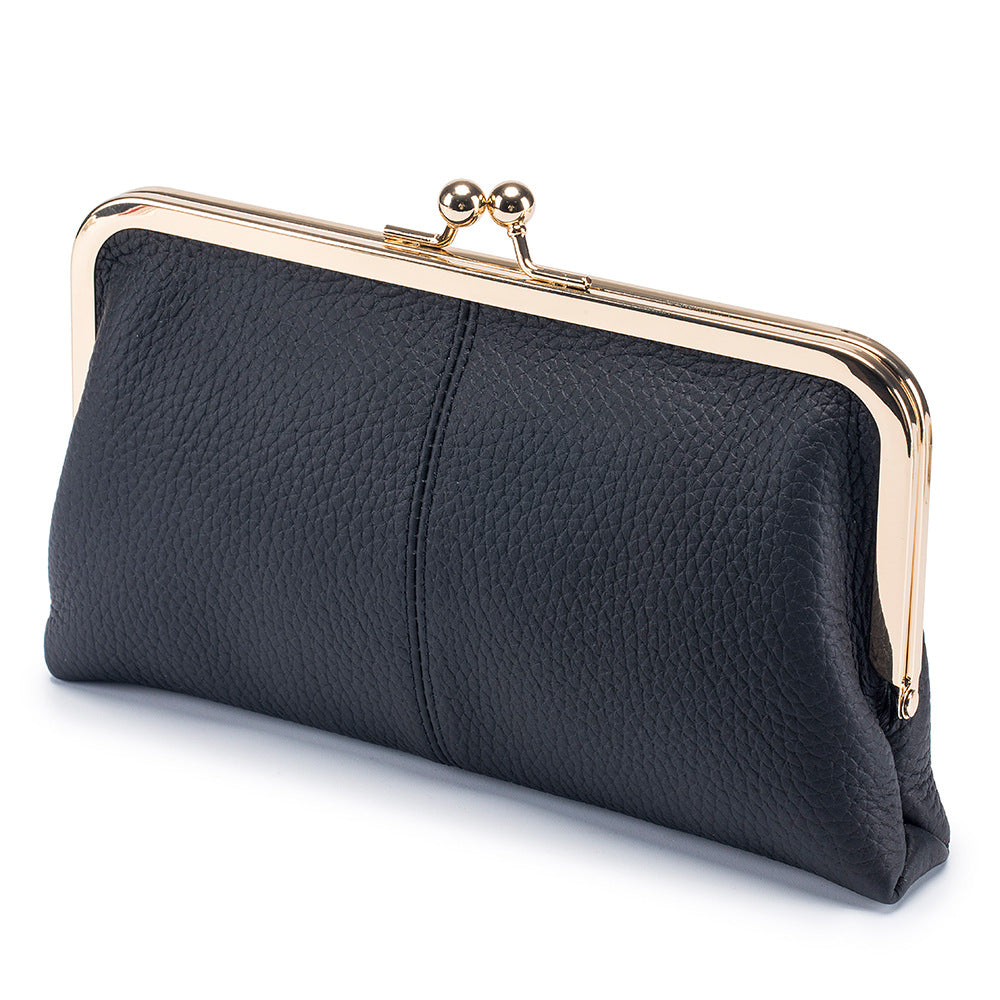 Genuine Leather Clutch Wallet Long Simple Fashion