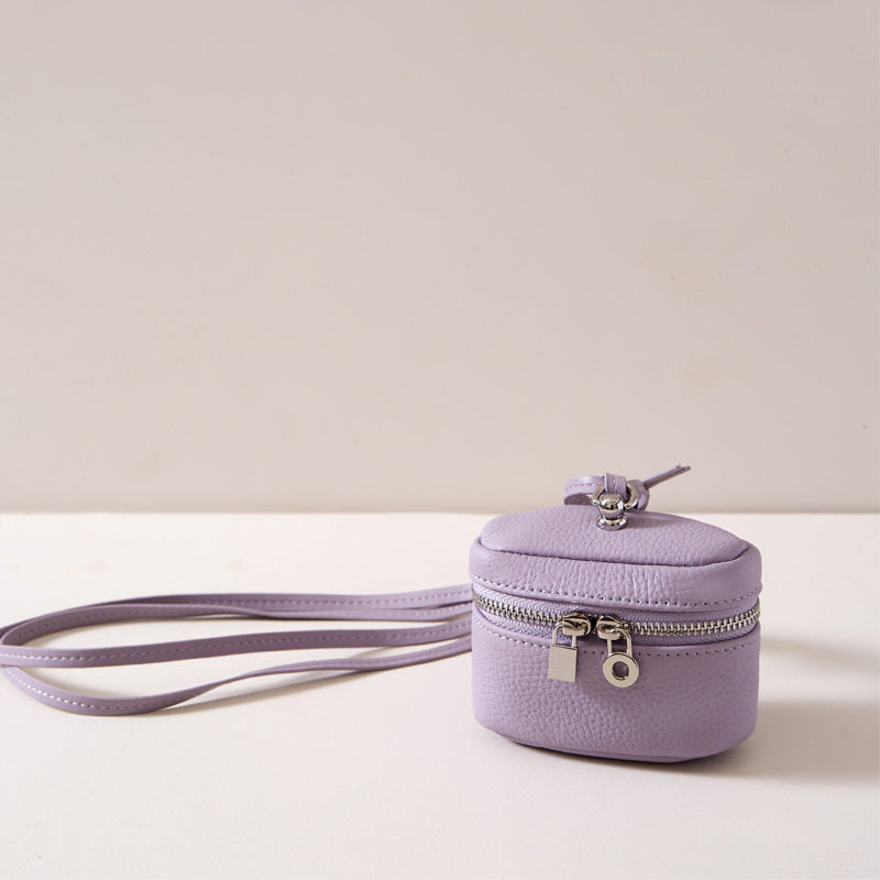 Genuine Leather Sweet Potato Crossbody Mini Coin Purse