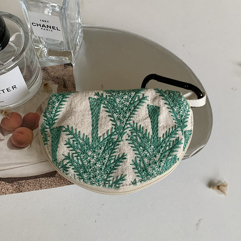 Heavy Embroidery Headphone Case Pouch Multiple Colors