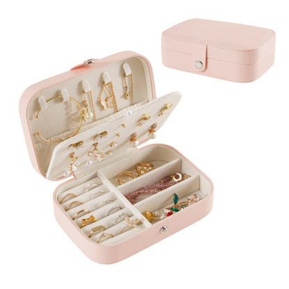 PU Single Layer Jewelry Box Necklace Earring Ring Portable