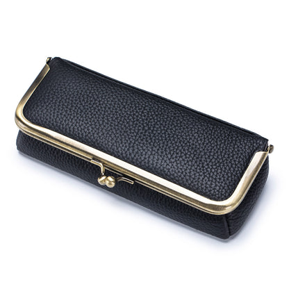 Creative Portable Genuine Leather Eyeglasses Case for Ladies