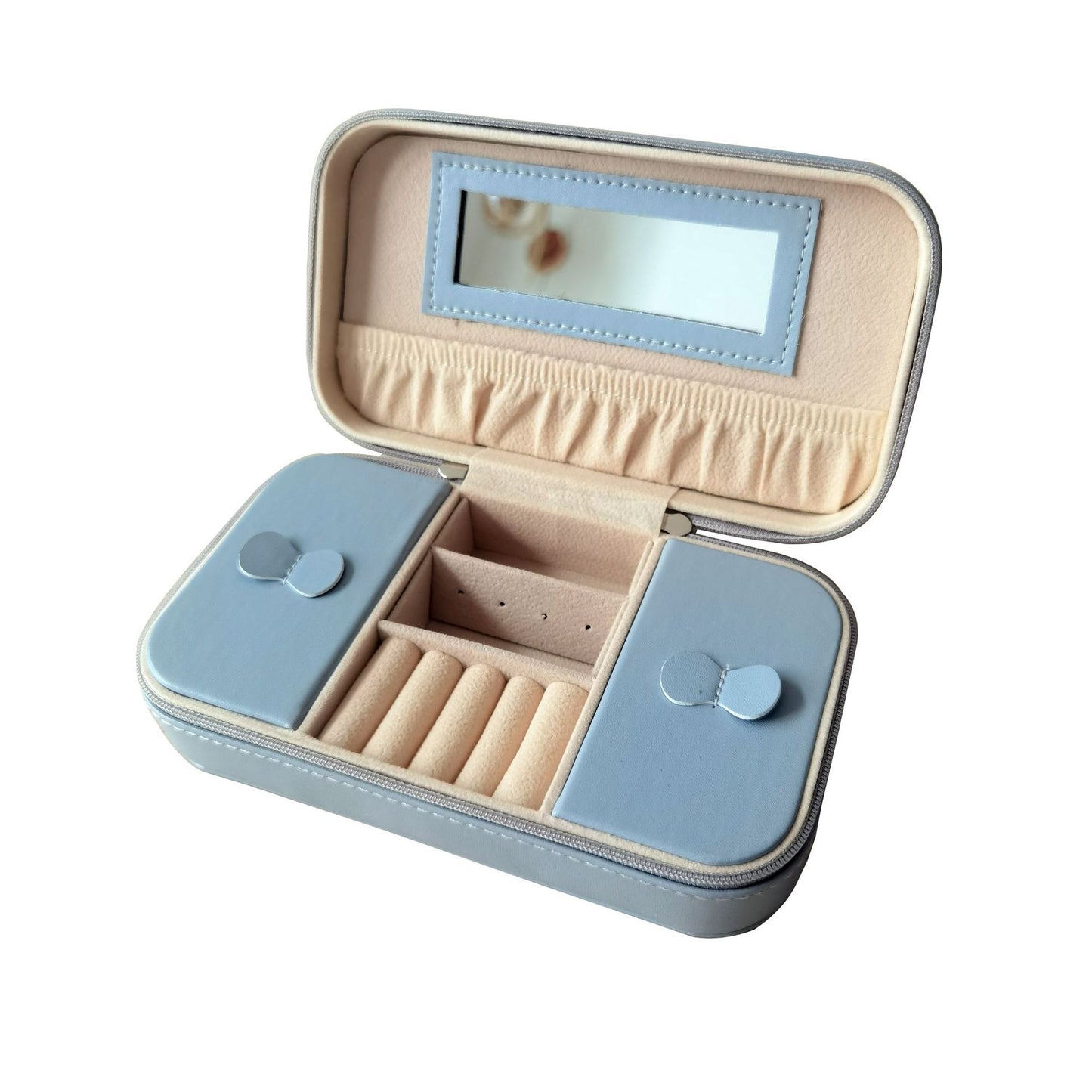 Large Capacity Travel Jewelry Box with Mirror