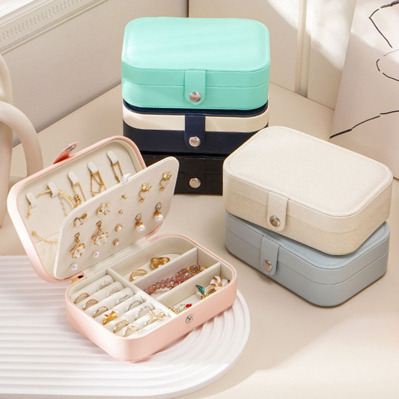 PU Single Layer Jewelry Box Necklace Earring Ring Portable