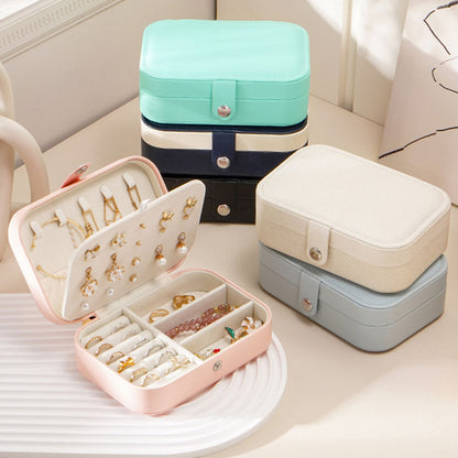 PU Single Layer Jewelry Box Necklace Earring Ring Portable