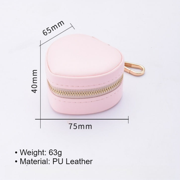 Hanging Keychain Jewelry Box Portable Heart Shape