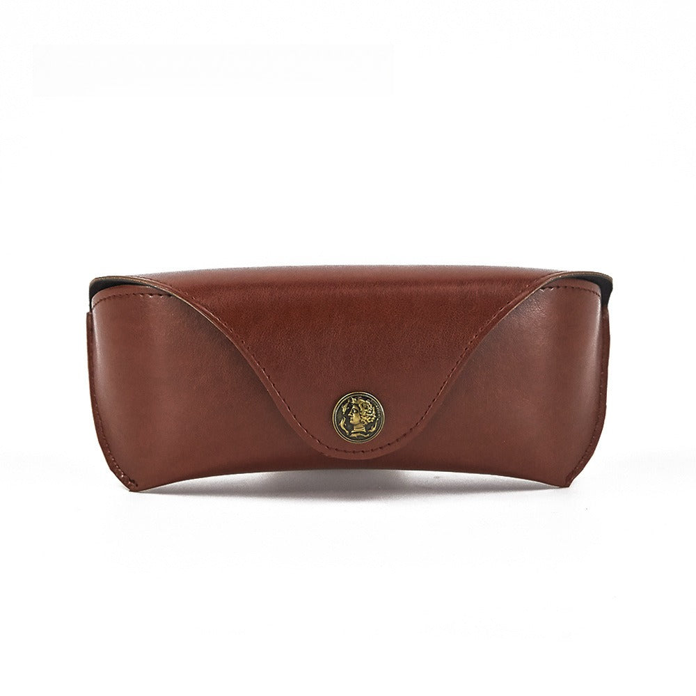 Handmade Retro PU Crush Resistant Portable Sunglasses Case