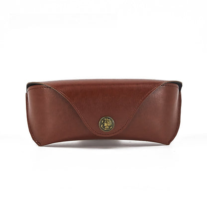 Handmade Retro PU Crush Resistant Portable Sunglasses Case