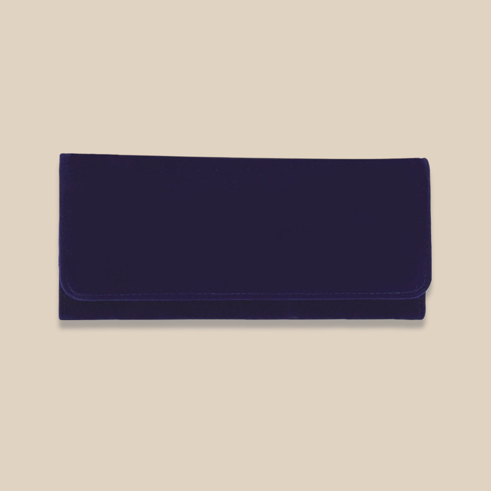 Deerskin Travel Jewelry Clutch Pouch Portable Blue