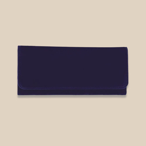 Deerskin Travel Jewelry Clutch Pouch Portable Blue