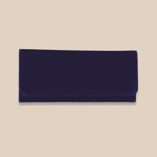 Deerskin Travel Jewelry Clutch Pouch Portable Blue