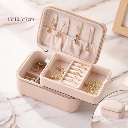 Small Apricot Brown Jewelry Box for Necklace Ring Hair Accessory