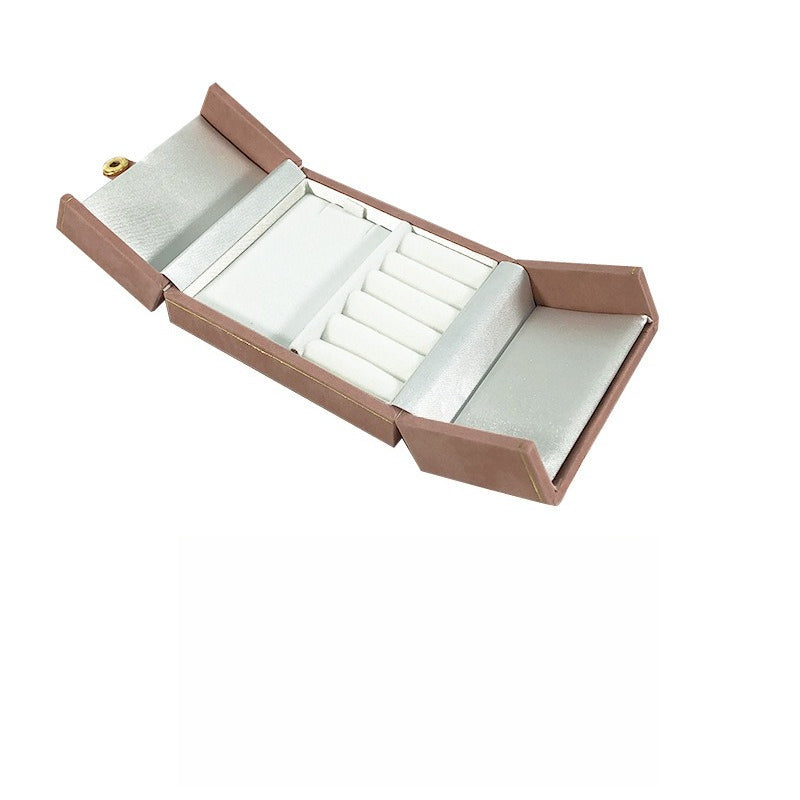Double Door Velvet Jewelry Box Multiple Colors