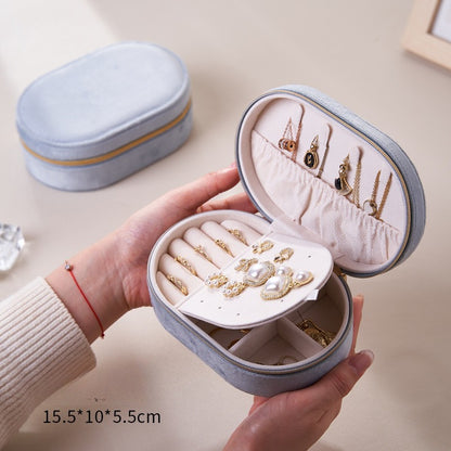 Creative Simple Velvet Jewelry Box for Ring Earring Storage