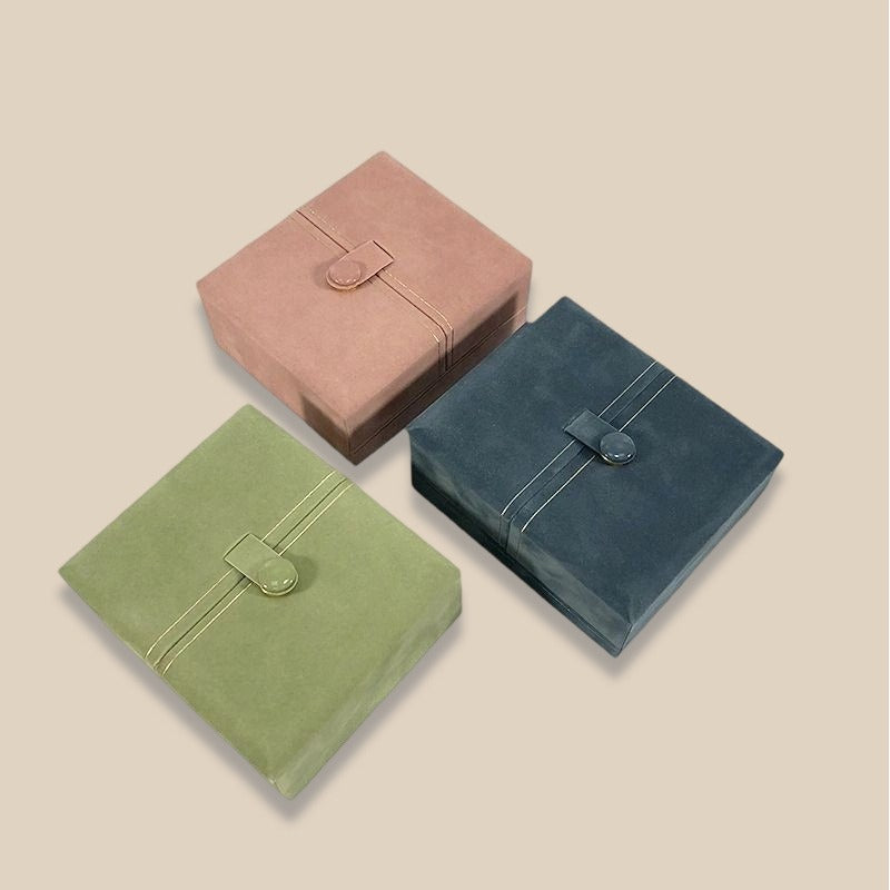 Double Door Velvet Jewelry Box Multiple Colors